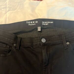 Torrid crop sky high boot jeans